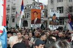 Protest kosmetskih Srba pred američkom ambasadom
