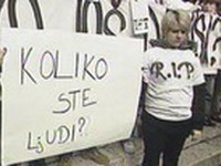 Reakcija protestanata na zabranu održavanja skupa