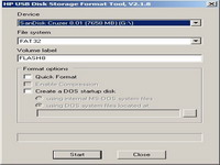 HP, formatiranje USB diskova